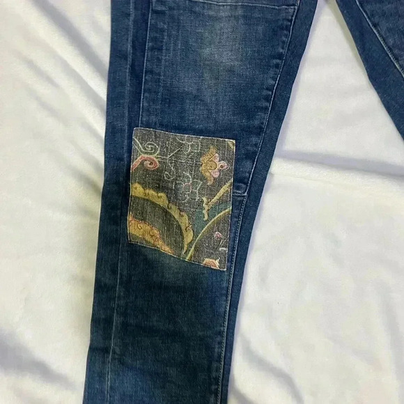 Anthropologie Pilcro Jeans Women's 27 Slim Boyfriend Patchwork Low Rise - Picture 2 of 5